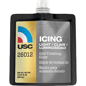 U. S. Chemical & Plastics Icing® Lite Gold Finishing Glaze, 12 oz. Pouch #26012