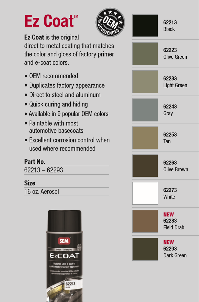 Sem Color Coat Chart.pdf SEM EZ COAT™| Auto Parts & Paint