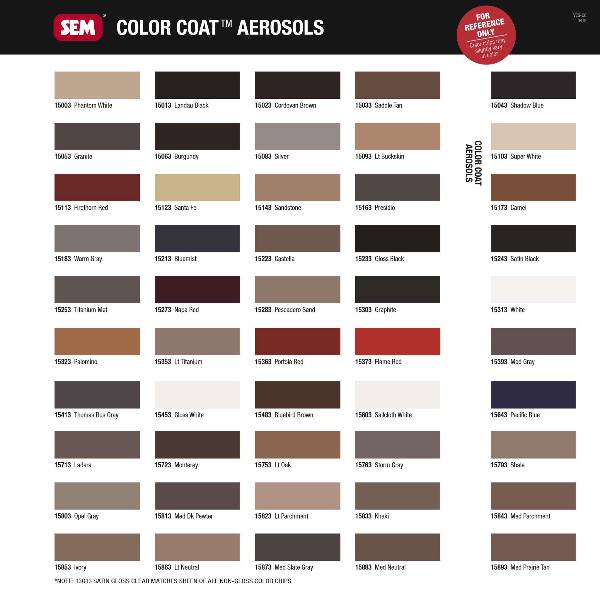SEM COLOR COAT Auto Parts Paint